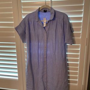 J crew linen shirt dress